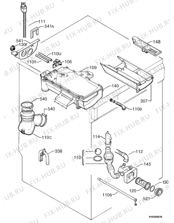 Взрыв-схема стиральной машины Electrolux EWF1244 - Схема узла Hydraulic System 272